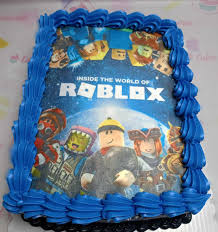 Blue Roblox Inside Out Cake Design