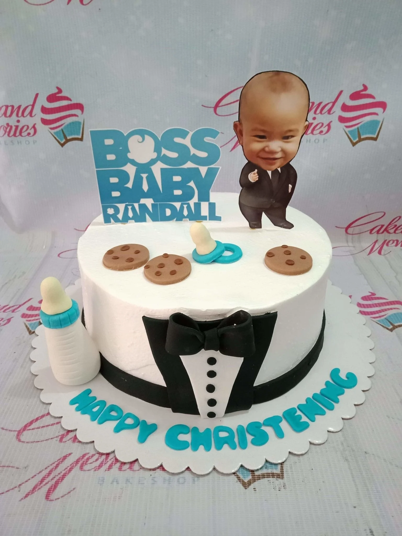 Boss Baby Christening Boy Cake Design