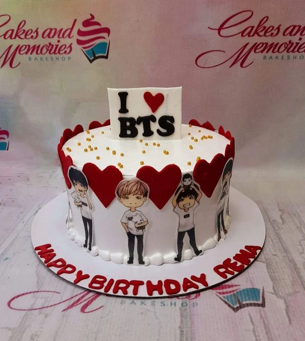Bts Kpop Cartoon Cake Design