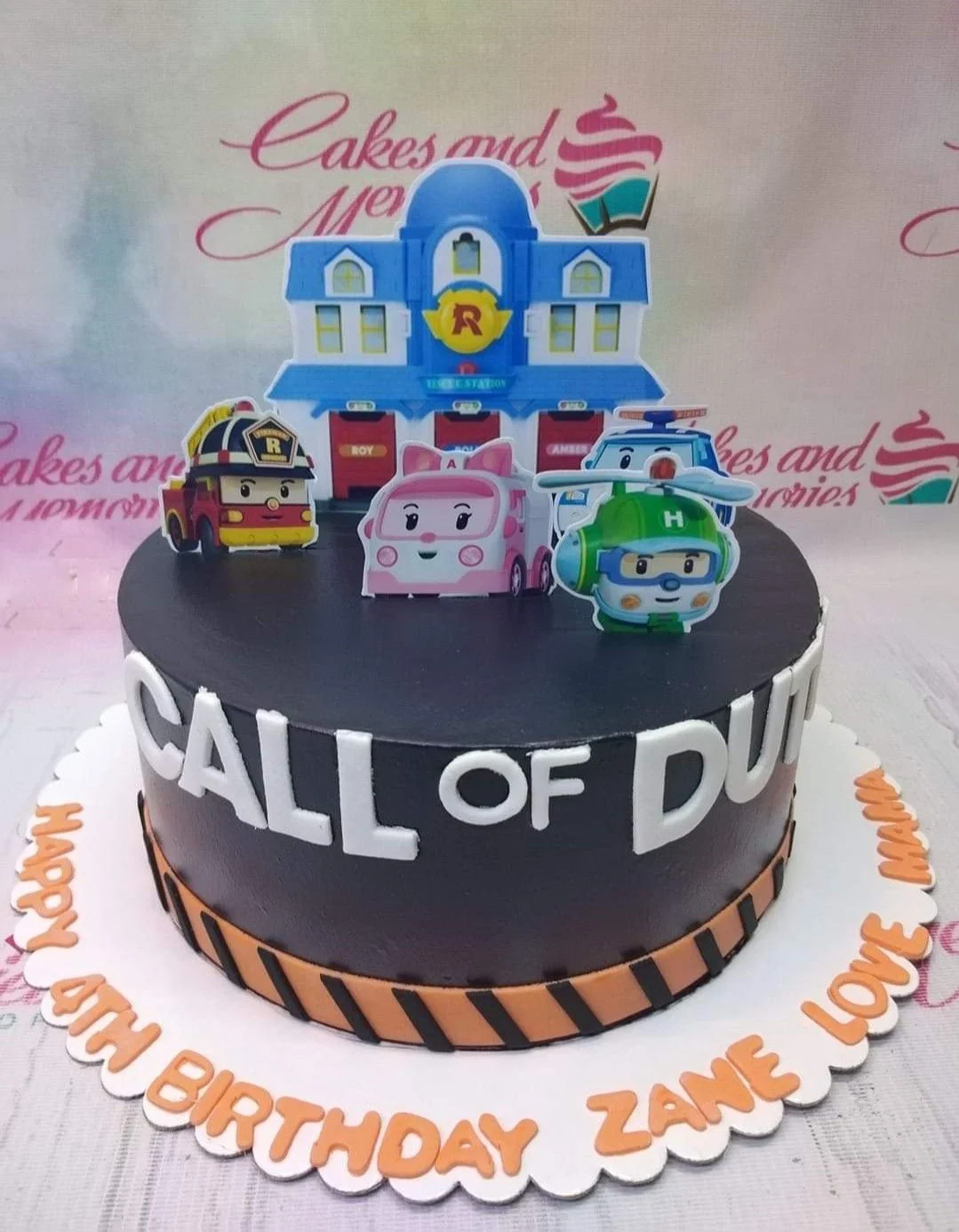 Call Of Duty Robocar Poli Robots Cake Design