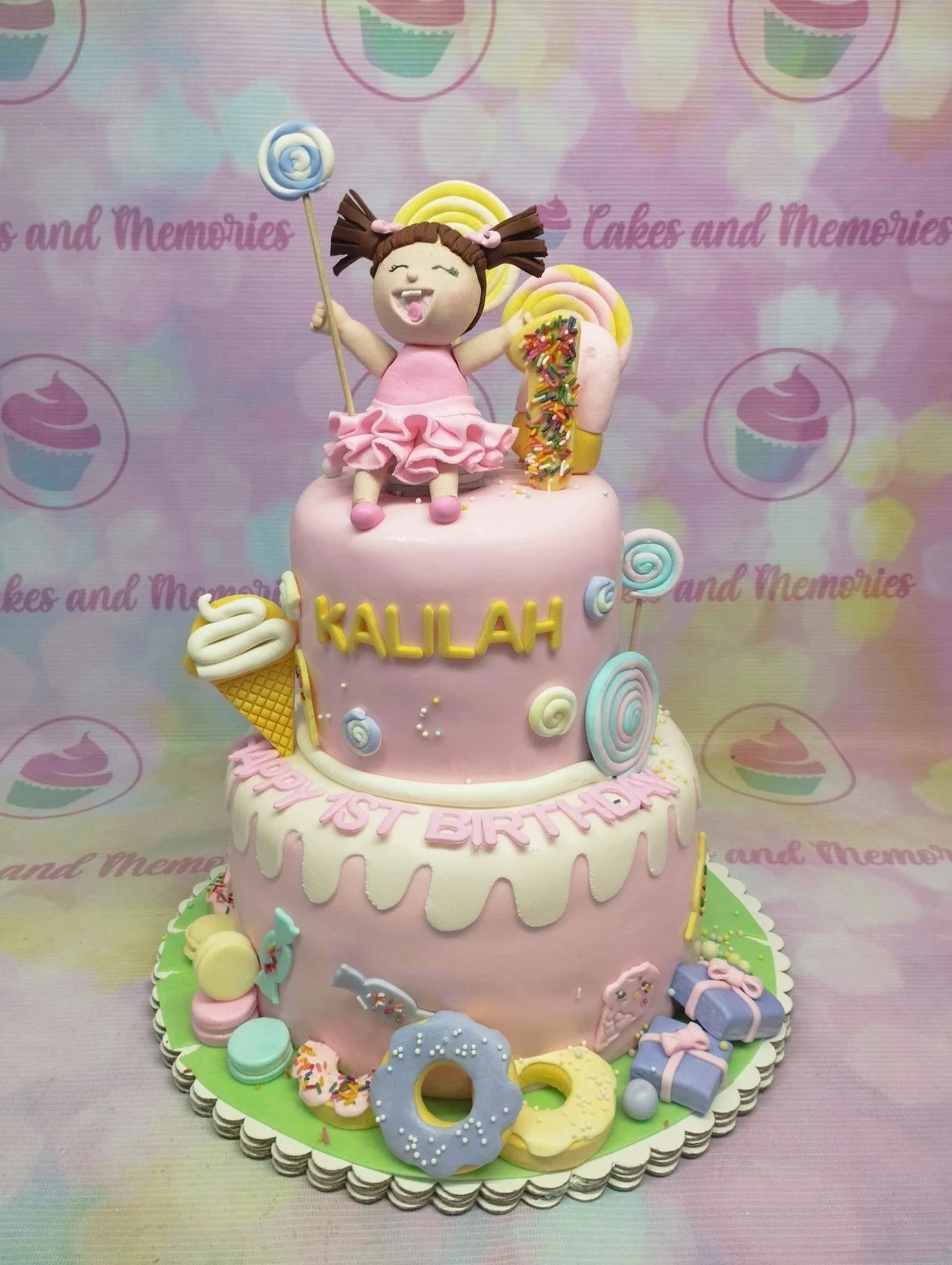 Candy Themed Donuts Macarons Cake Design