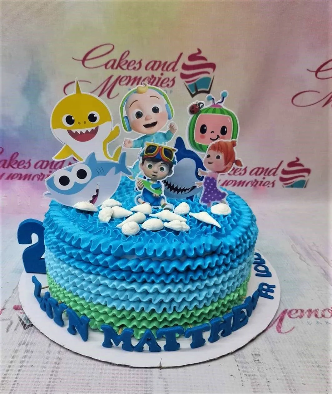 Cocomelon Baby Shark Cake