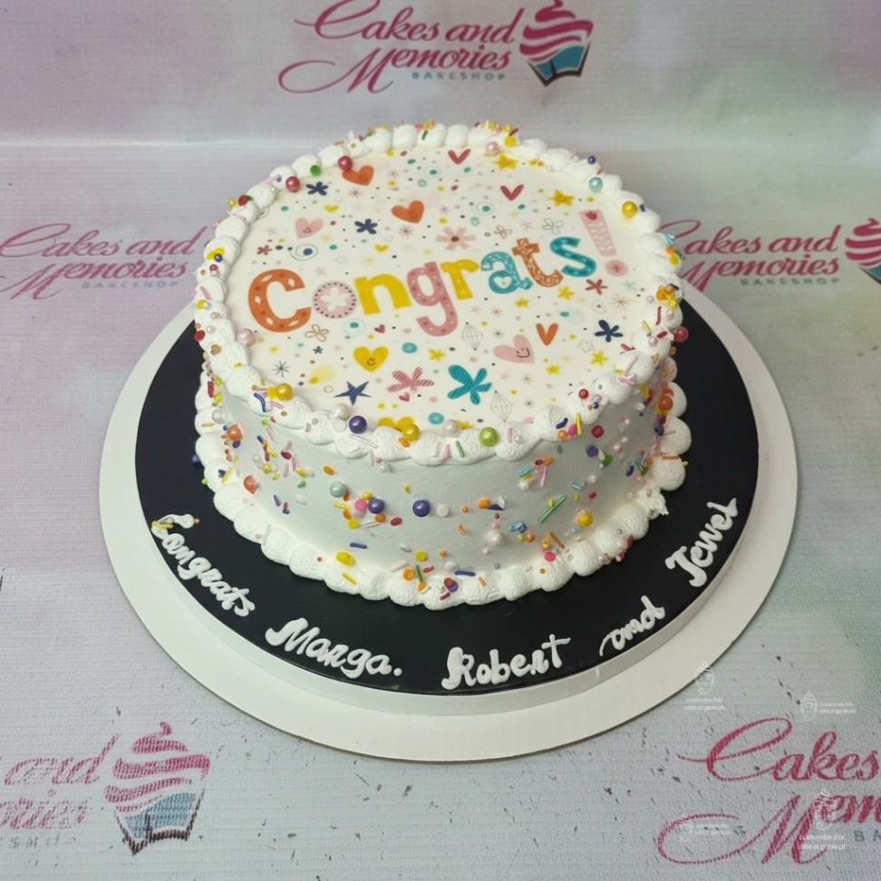Congrats Colorful Edible Photo Stranger Things Cake Design