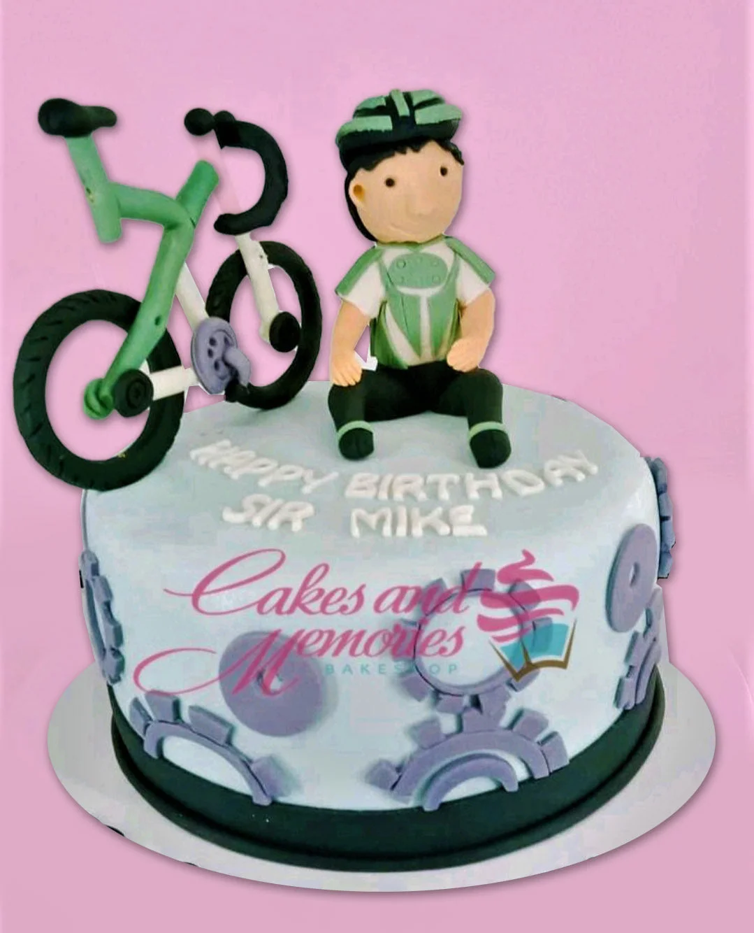 Cyclist Bicycle Cake Design