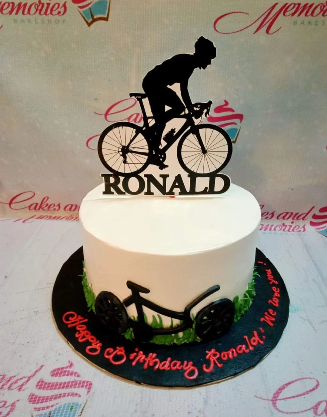 Cyclist Bicycle Cake Design