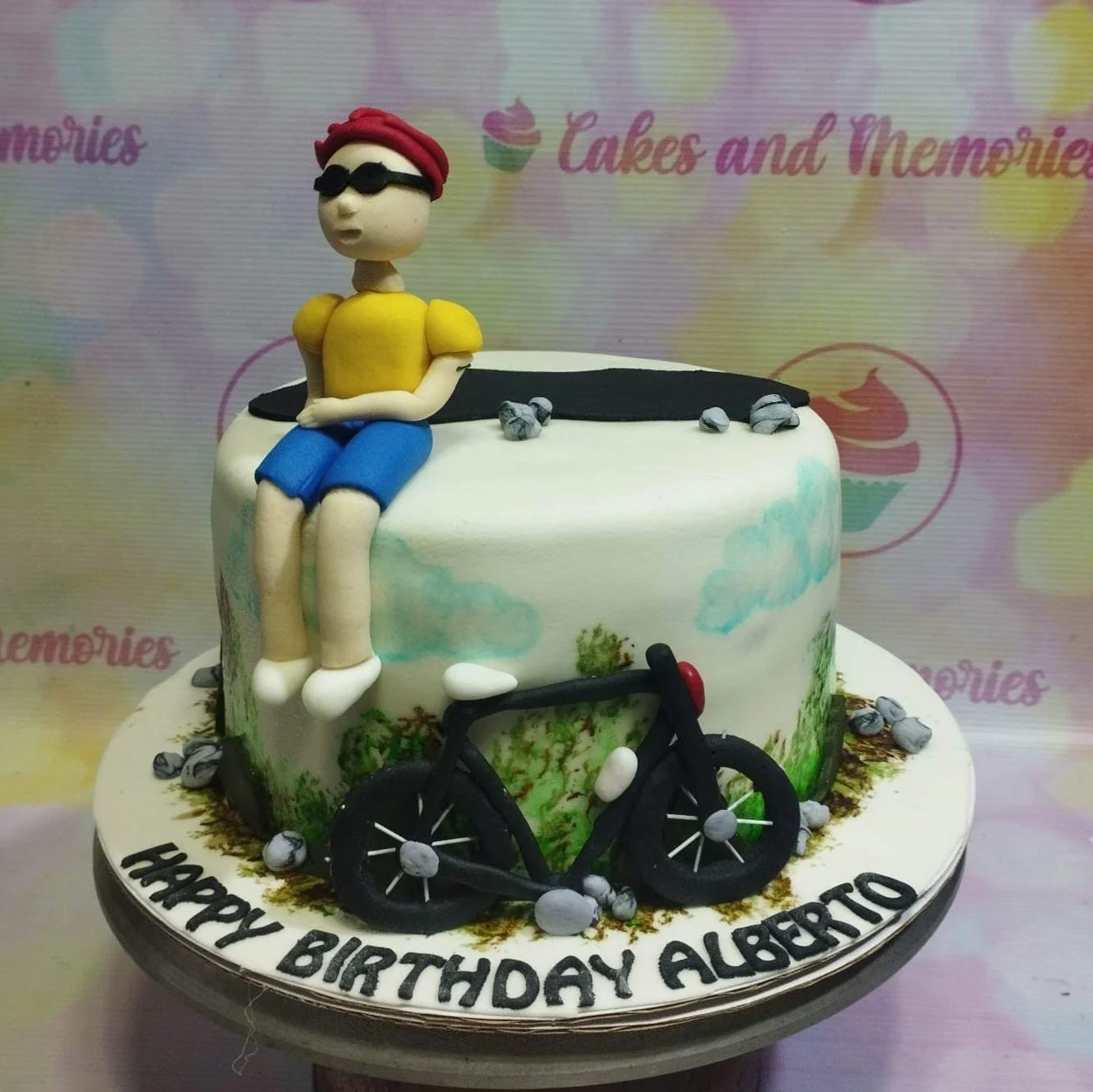 Cyclist Bicycle Cake Design