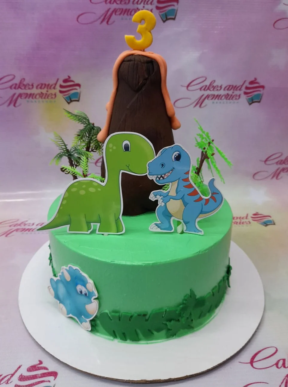 Dinosaur Volcano Dinosaurs Cake Design