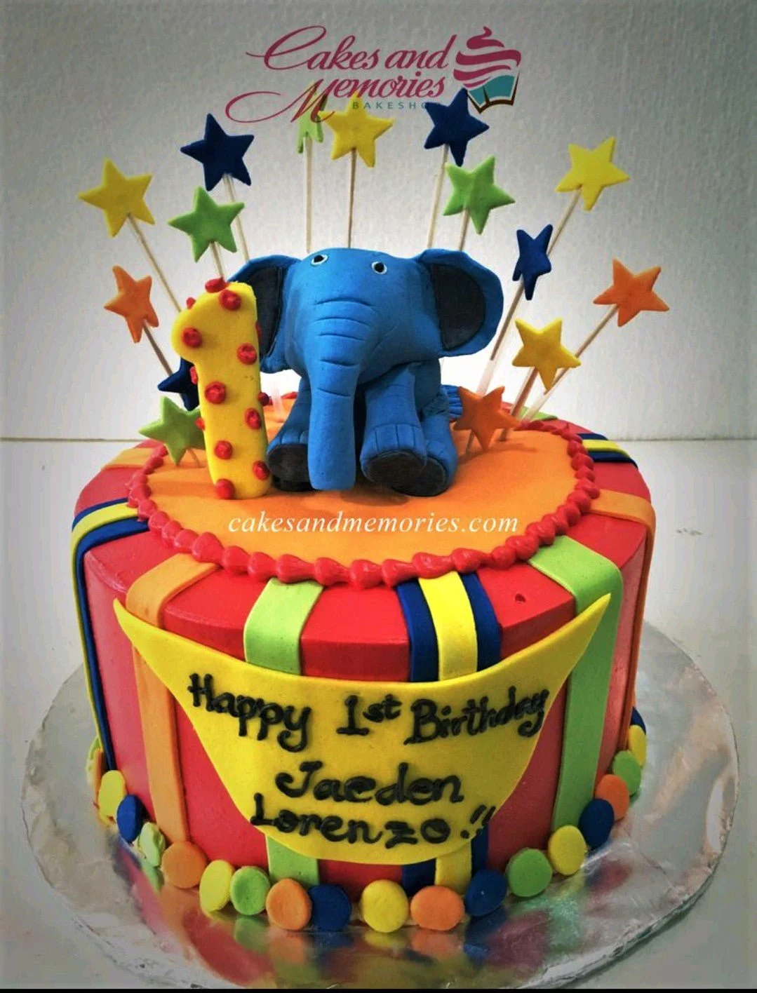 Elephant Circus Digital Circus Cake Design