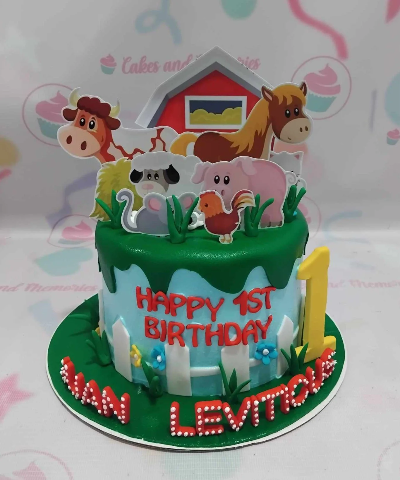 Farm Animals Rooster Cake Design