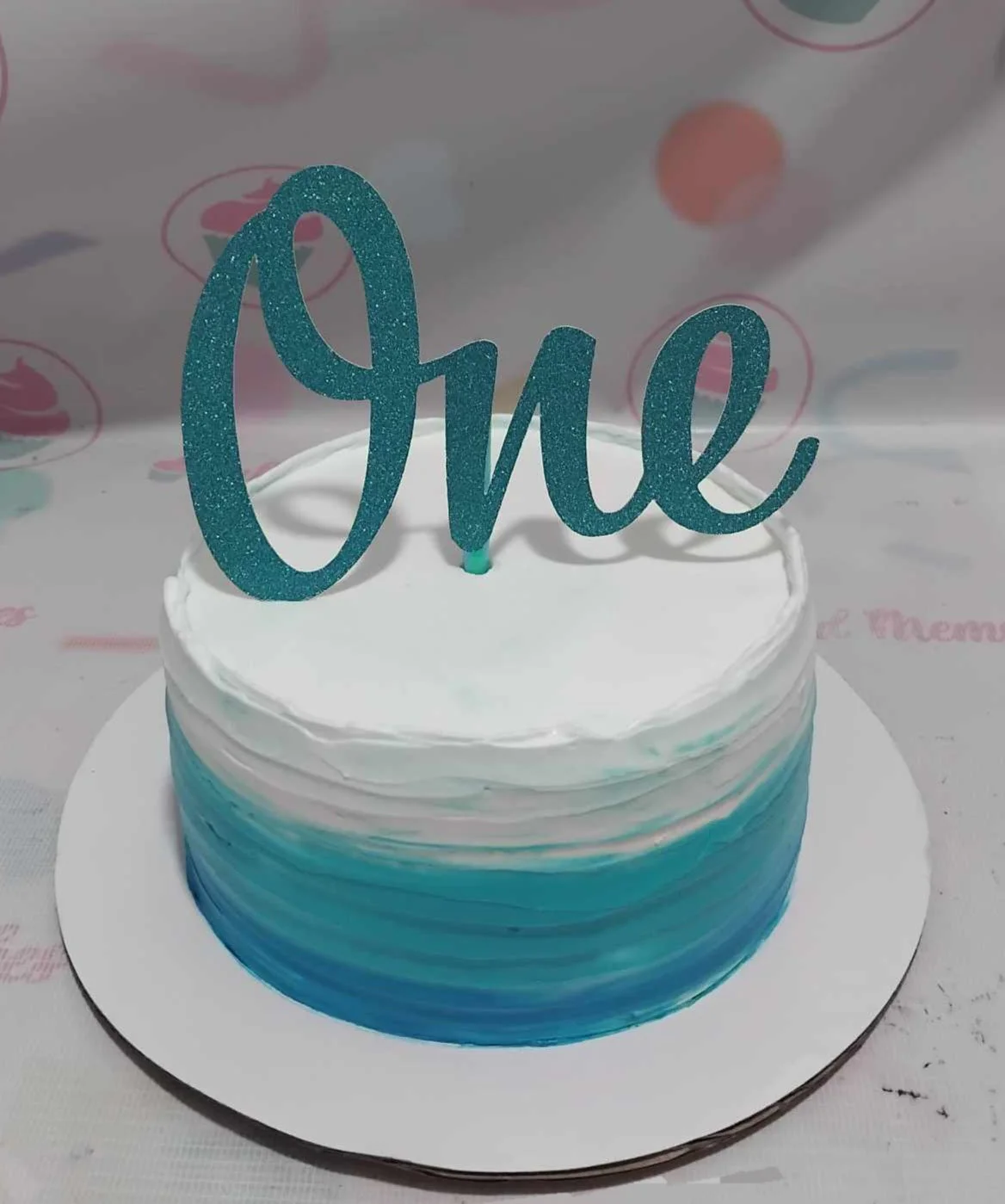 First Birthday Blue Blue Birthday Cake Design