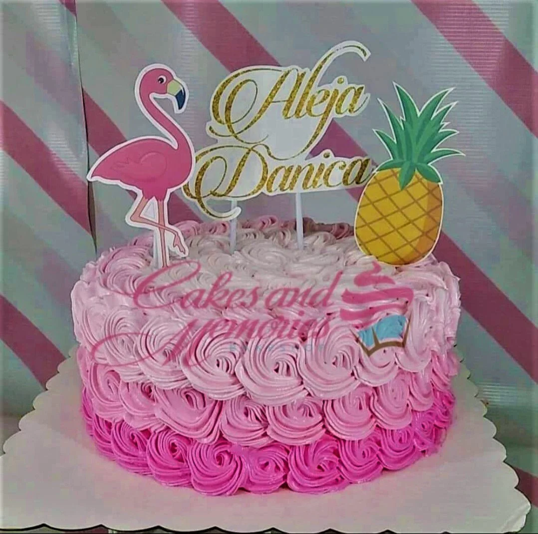 Flamingo Tropical Summer Cake Design
