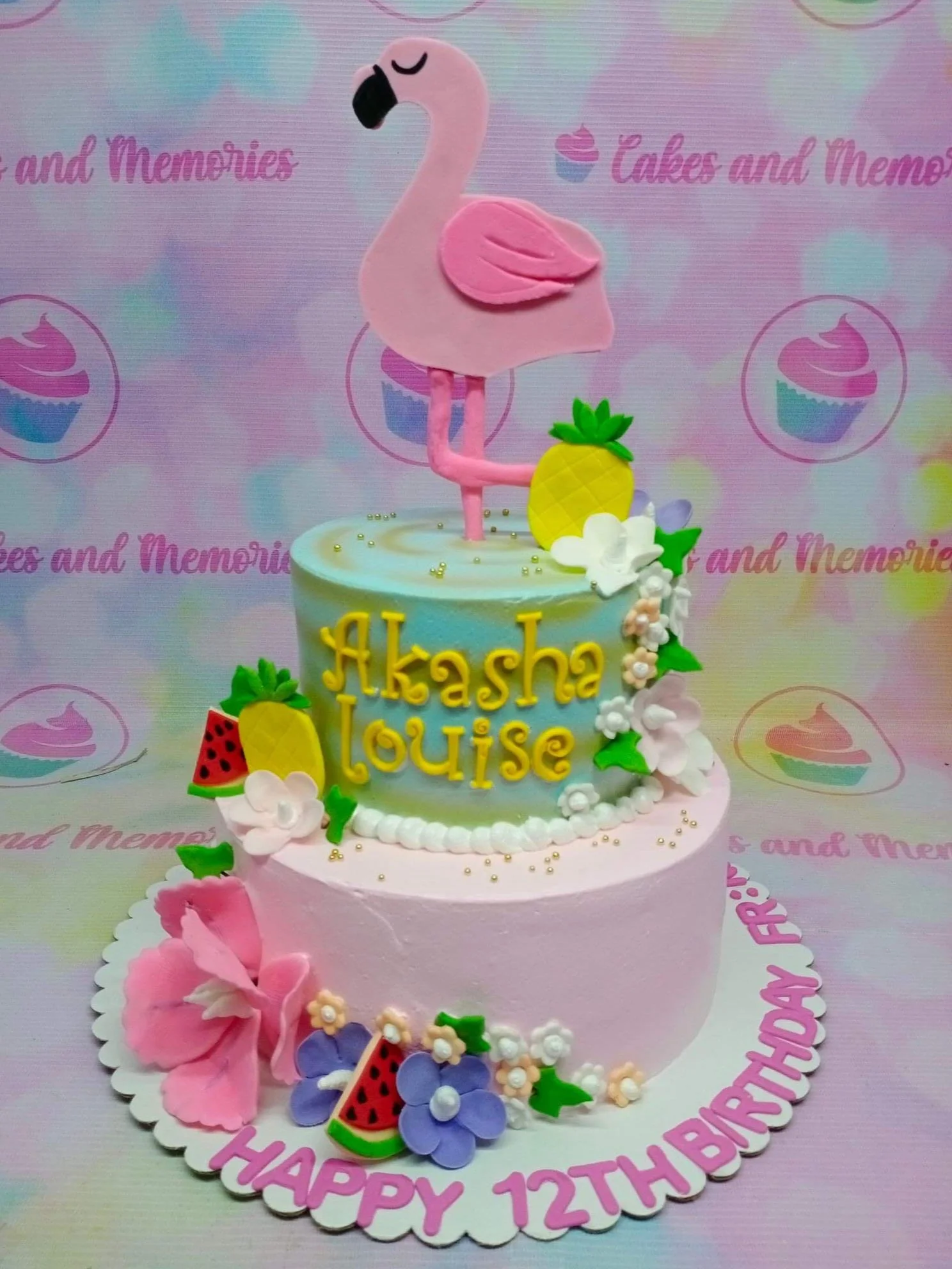 Flamingo Tropical Summer Cake Design