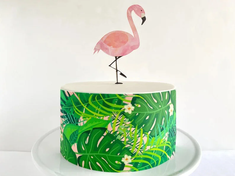 Flamingo Tropical Sing Cake Design