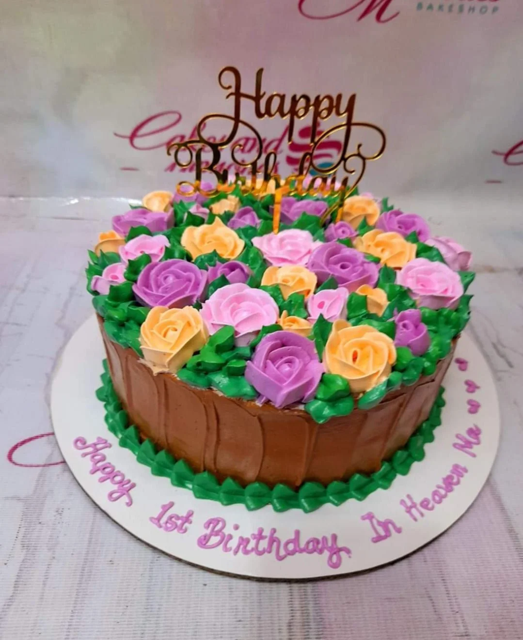 Floral Garden Denim Cake Design