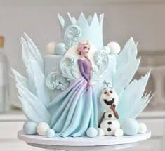 Frozen Elsa 1 Tier Fondant - colorful theme with Elsa figure and ice shards Frozen Elsa 1 Tier Fondant - colorful theme with Elsa figure and ice shards