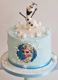 Frozen Olaf 1 Tier Fondant - blue, light, white theme with Olaf and white snowballs Frozen Olaf 1 Tier Fondant - blue, light, white theme with Olaf and white snowballs