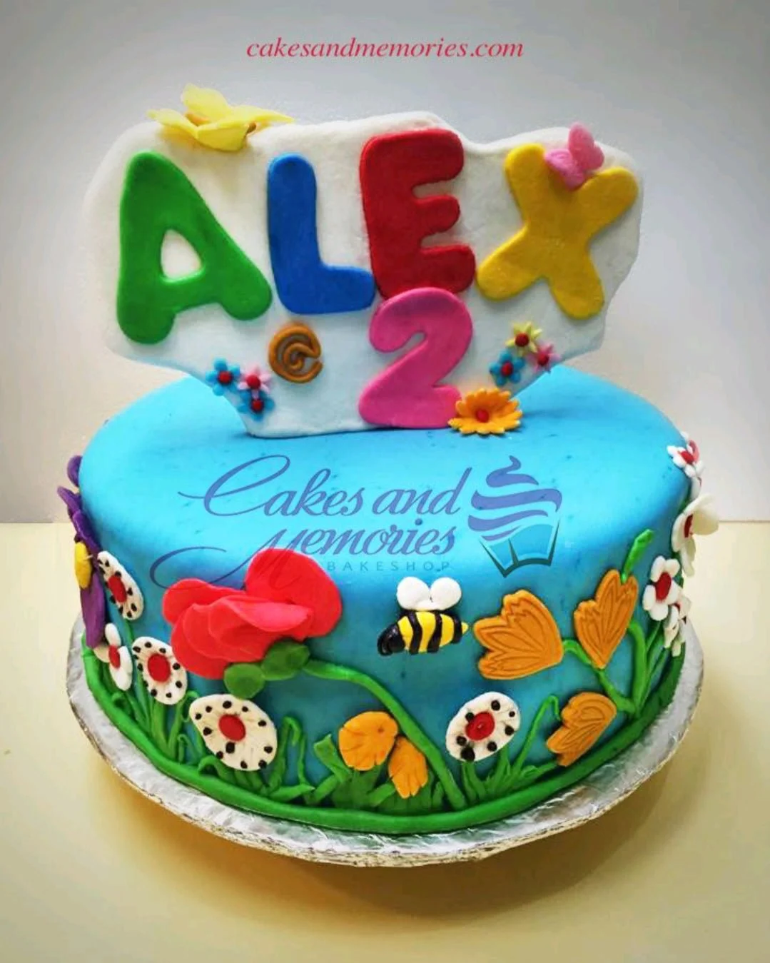Garden Birthday Bugs Cake Design