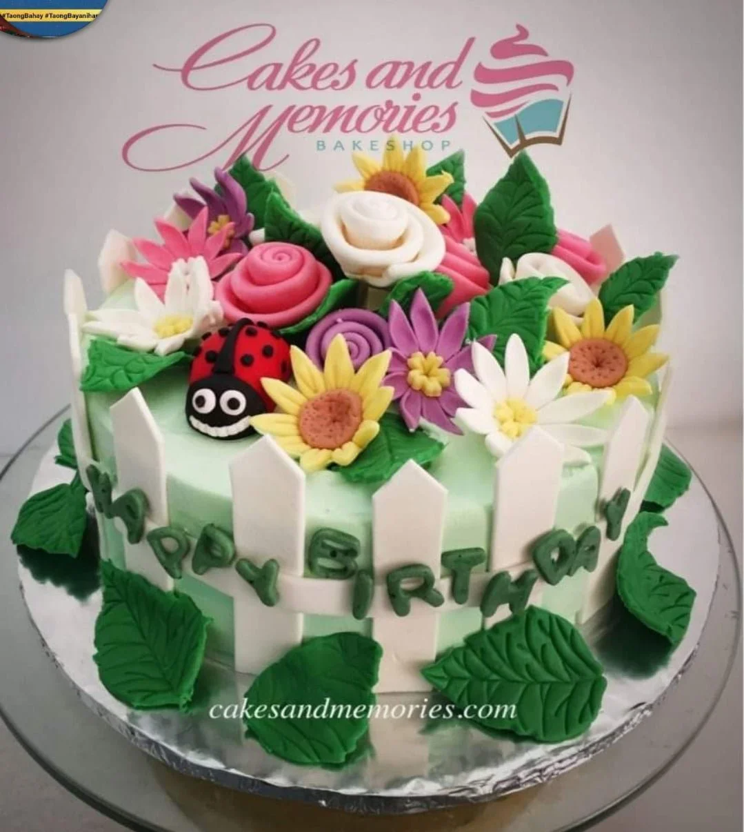 Garden Lady Bug Cake Design
