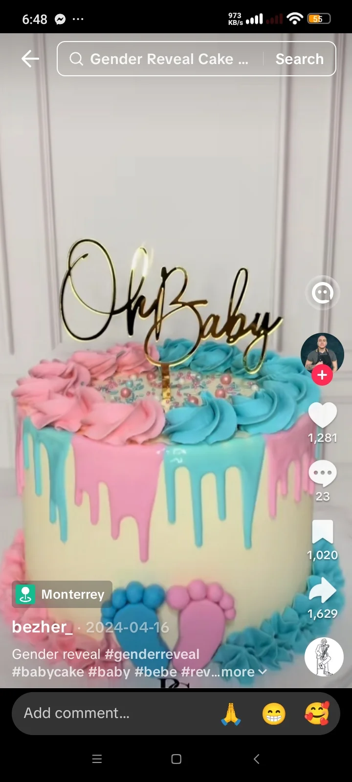 Gender Reveal Cake