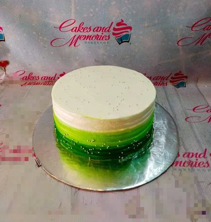 Green Ombre Minimalist Starry Night Cake Design