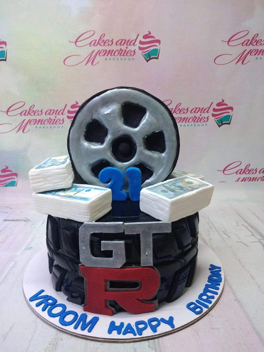 Gt-r Car Money Cake Design