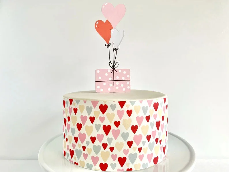 Heart Pattern Boxing Cake Design