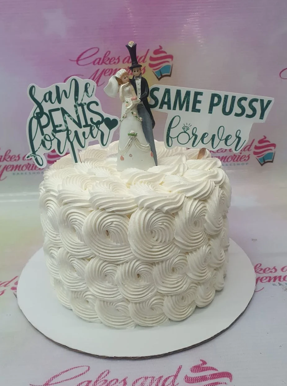Humorous Wedding Groovy Cake Design