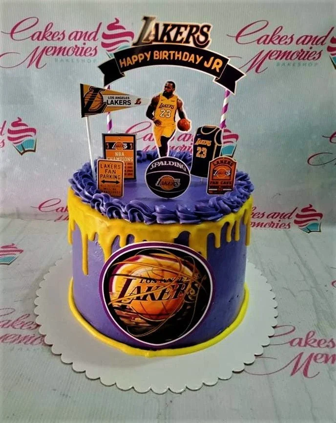 Lakers Basketball Sports Cake Design Lakers Basketball Sports Cake Design