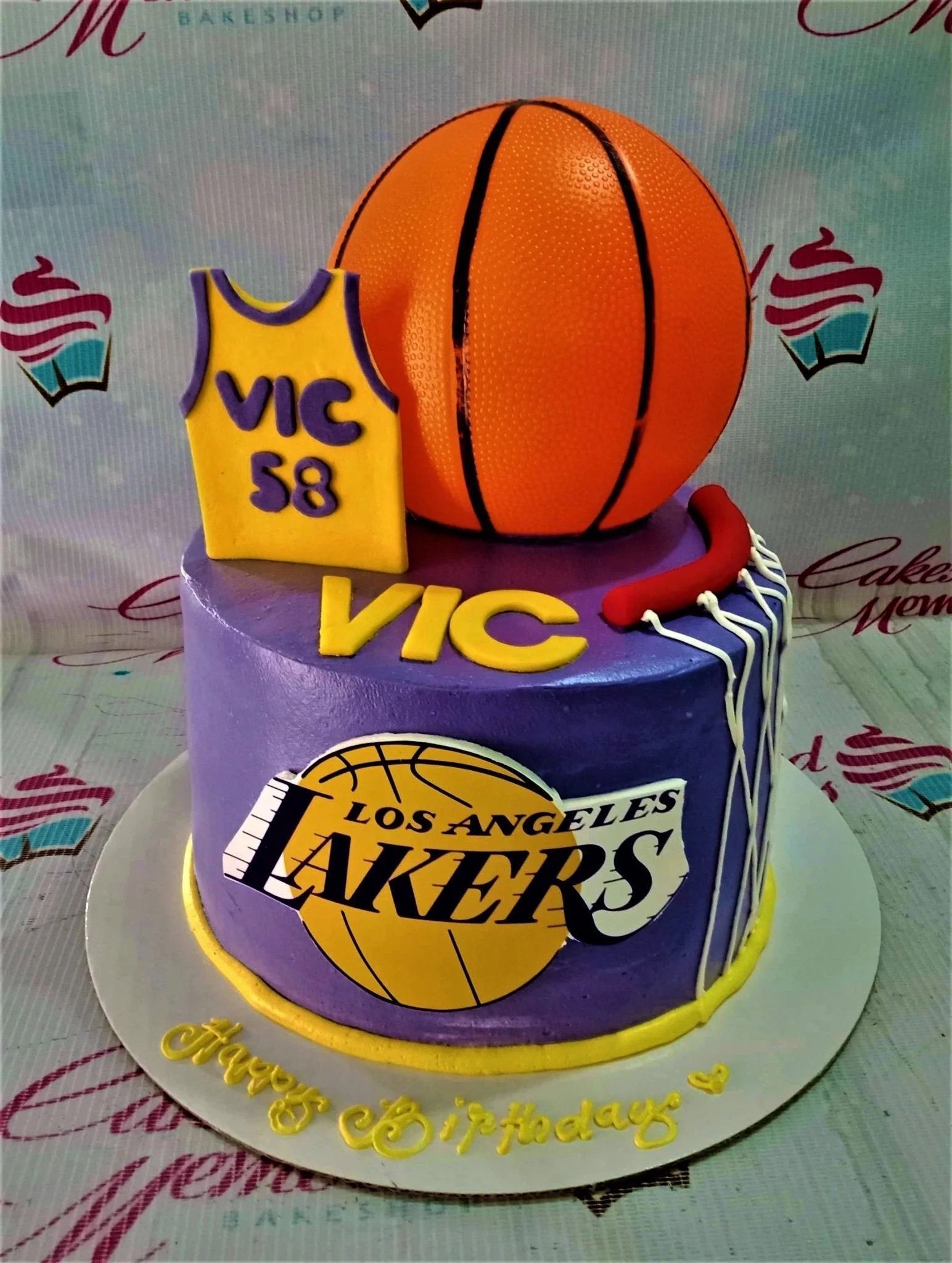 Lakers Basketball Cake
