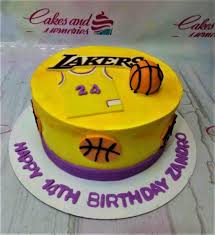 Lakers birthday 1 Tier - colorful theme with Lakers logo and basketball Lakers birthday 1 Tier - colorful theme with Lakers logo and basketball