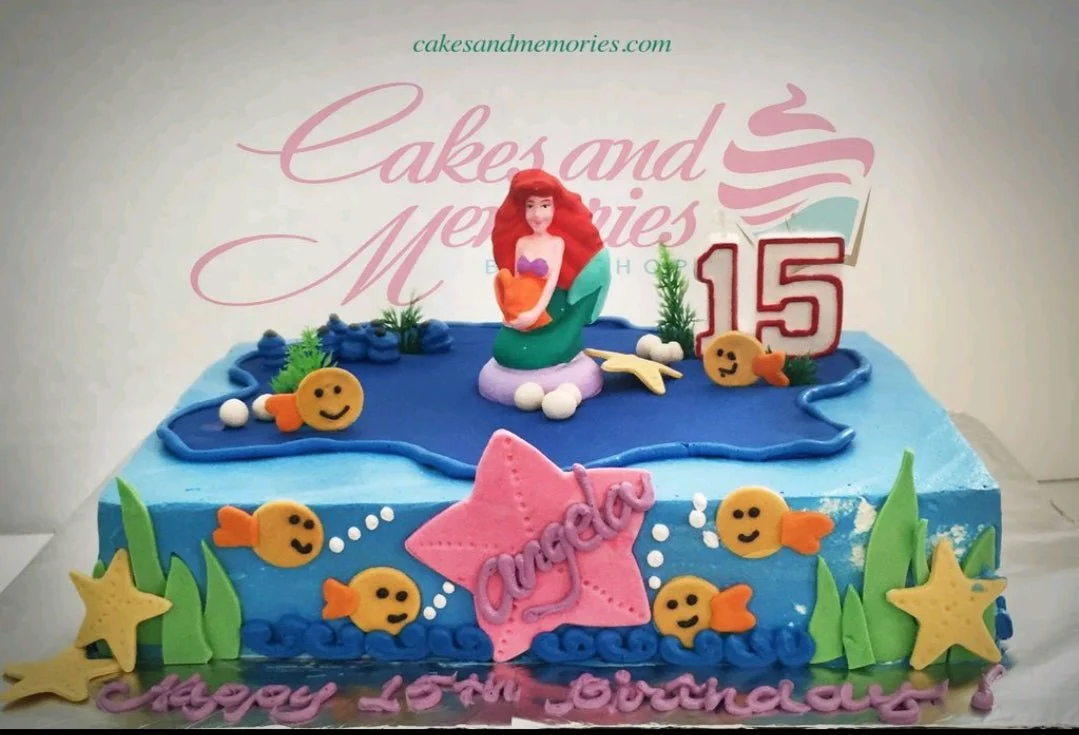 Little Mermaid Fishing Cake Design