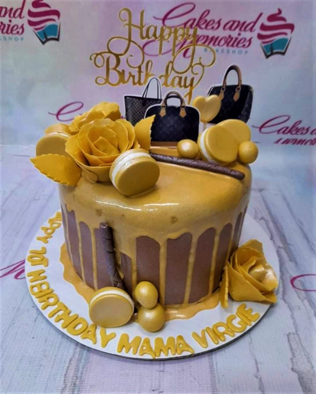 Luxury Handbag Rose Gold Cake Design