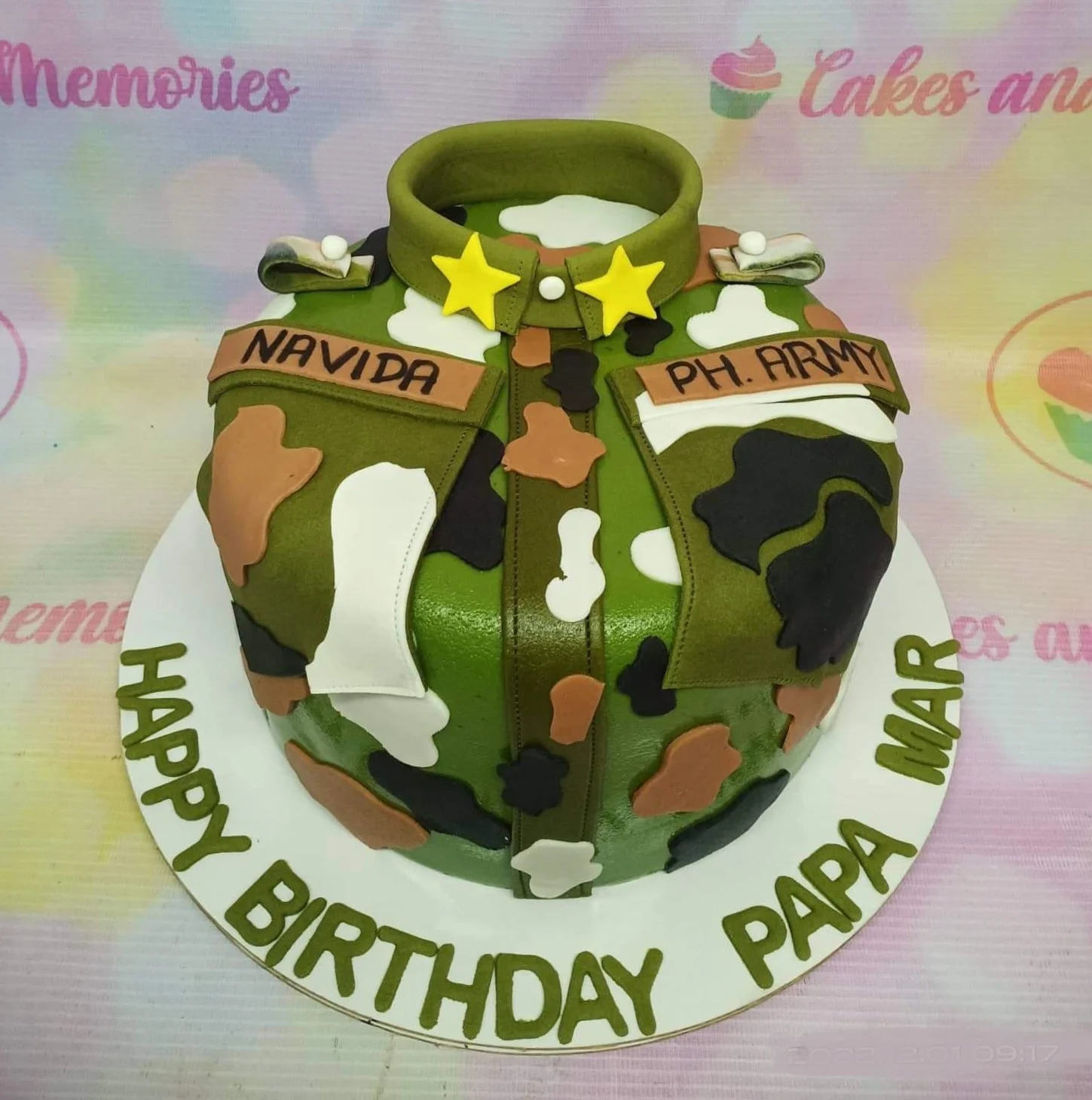 Military Camouflage Pilot Uniform Cake Design