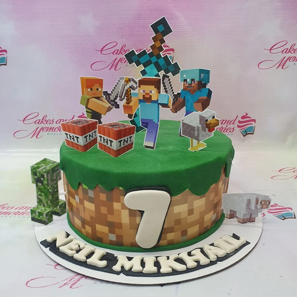 Minecraft Number Blocks Cake Design