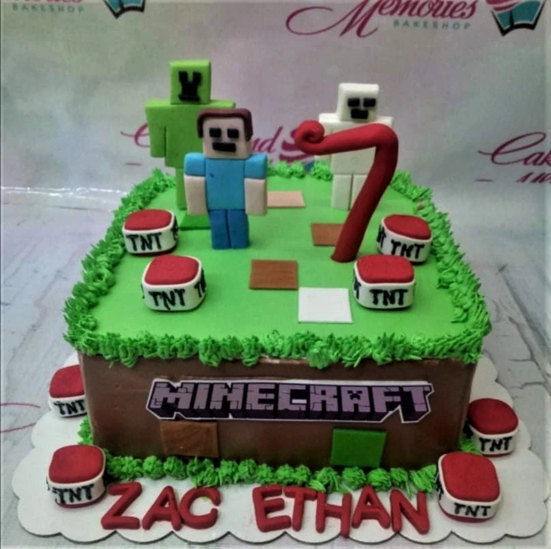 Minecraft Number Blocks Cake Design