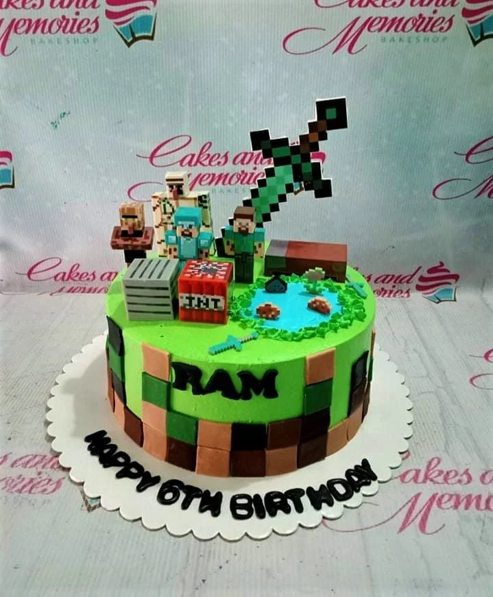 Minecraft Diana And Roma Cake Design