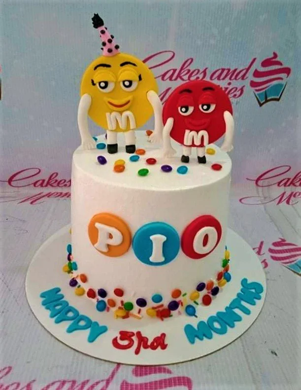 M&m Mm Cake Design
