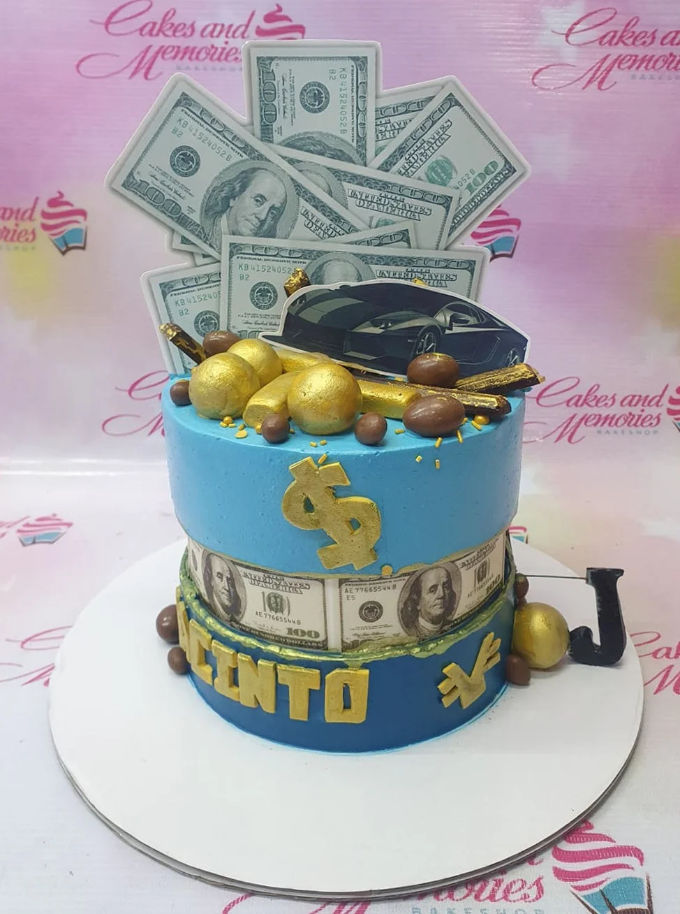 Money Themed Billiards Cake Design