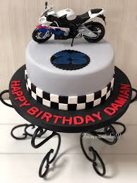 motorcycle 1 Tier Fondant - red, black, white theme with BMW motorcycle and black and white checkered pattern motorcycle 1 Tier Fondant - red, black, white theme with BMW motorcycle and black and white checkered pattern