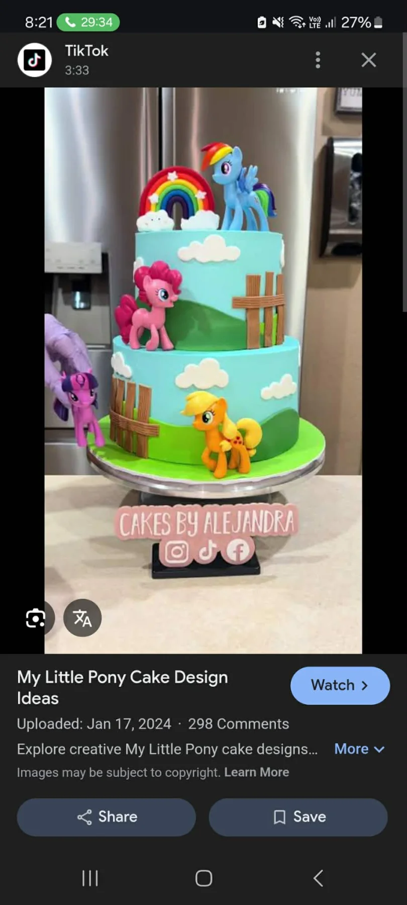 My Little Pony 2 Tier Fondant - blue, light, white theme with Rainbow with clouds and White fondant cloud cutouts My Little Pony 2 Tier Fondant - blue, light, white theme with Rainbow with clouds and White fondant cloud cutouts