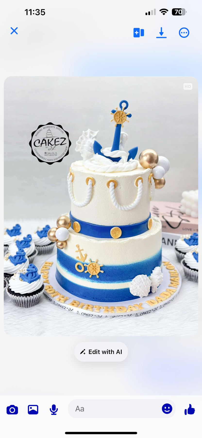 Nautical Wheels Cake Design