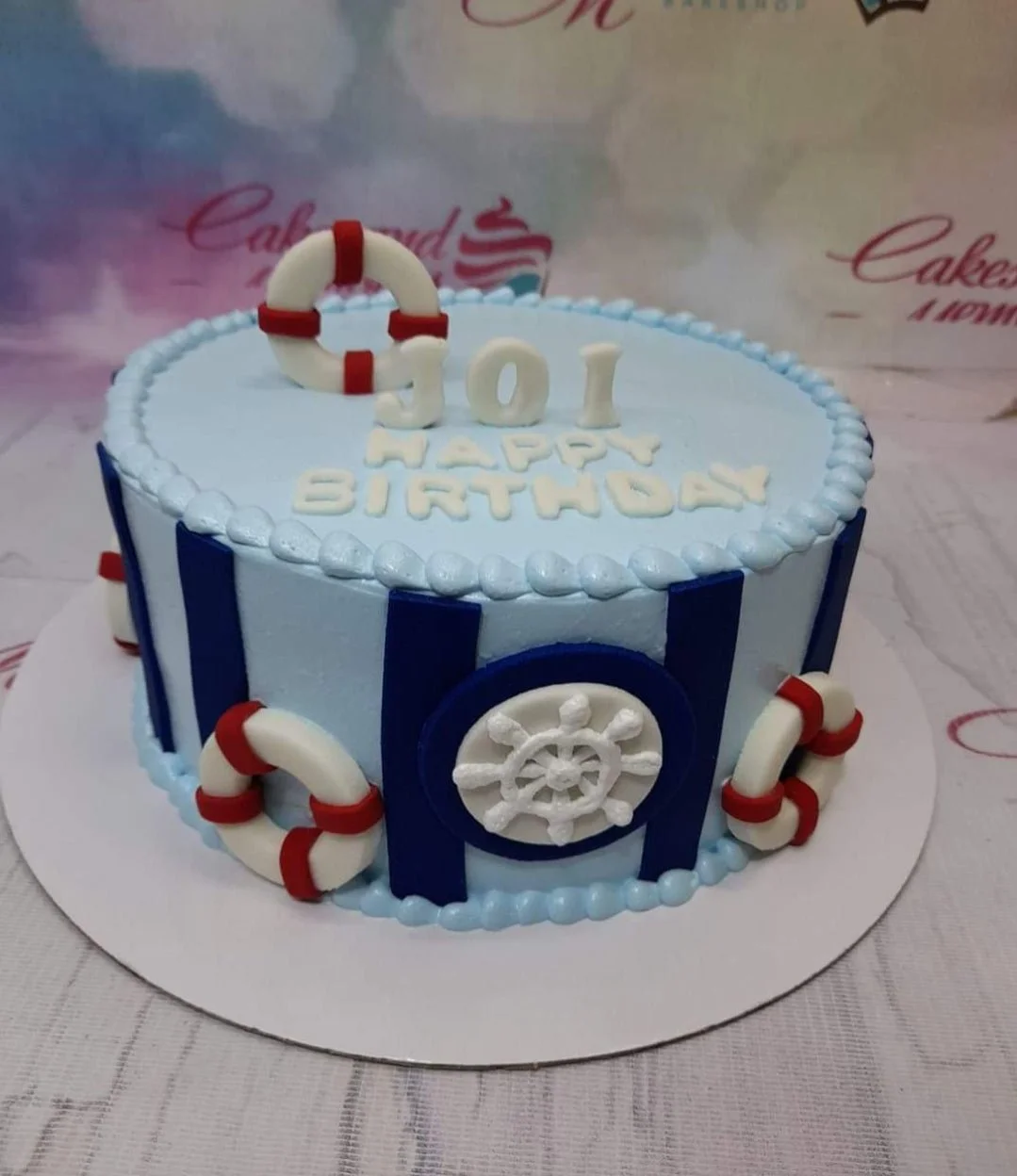 Nautical Shimmer And Shine Cake Design