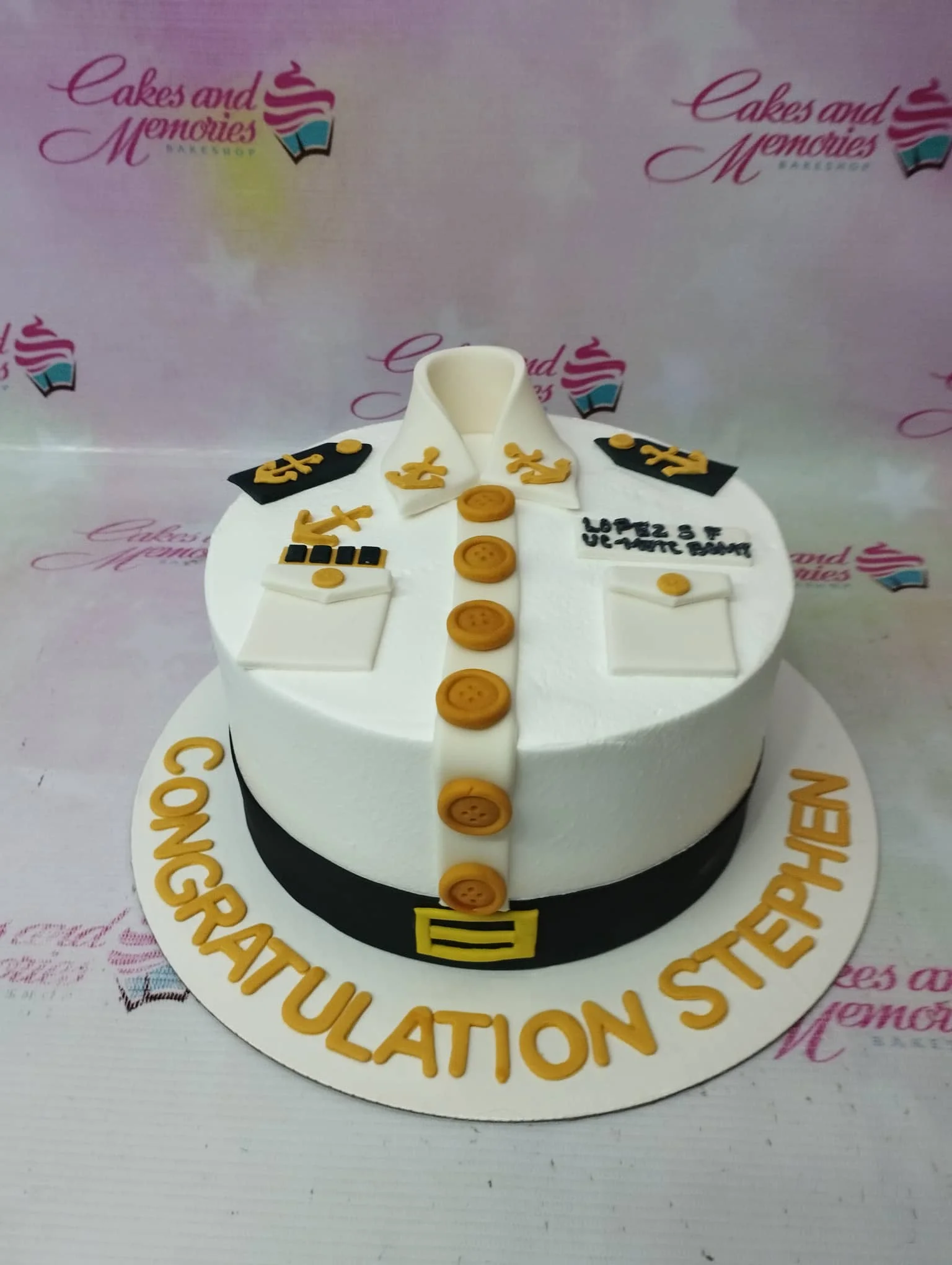Navy Uniform Pilot Uniform Cake Design