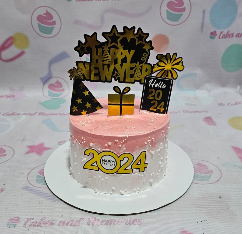 New Year Cards Cake Design
