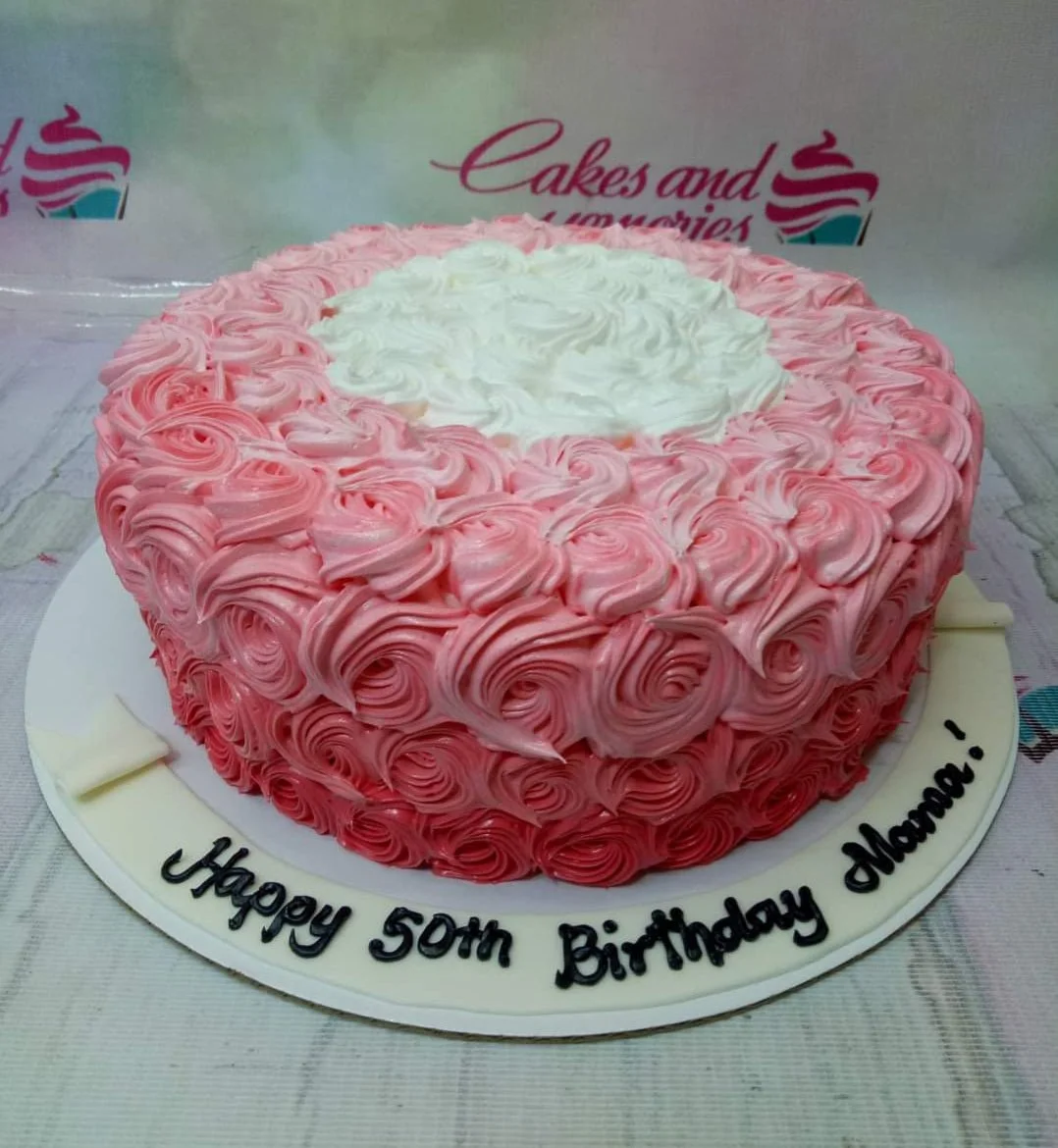 Ombre Pink Rosette Rosettes Cake Design