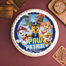 Paw Patrol 1 Tier - colorful theme with Paw Patrol edible image and colorful sprinkles