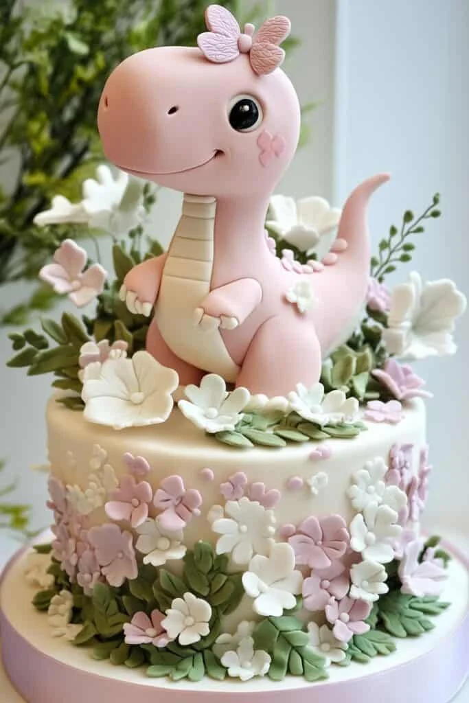 Pink Dinosaur Cake