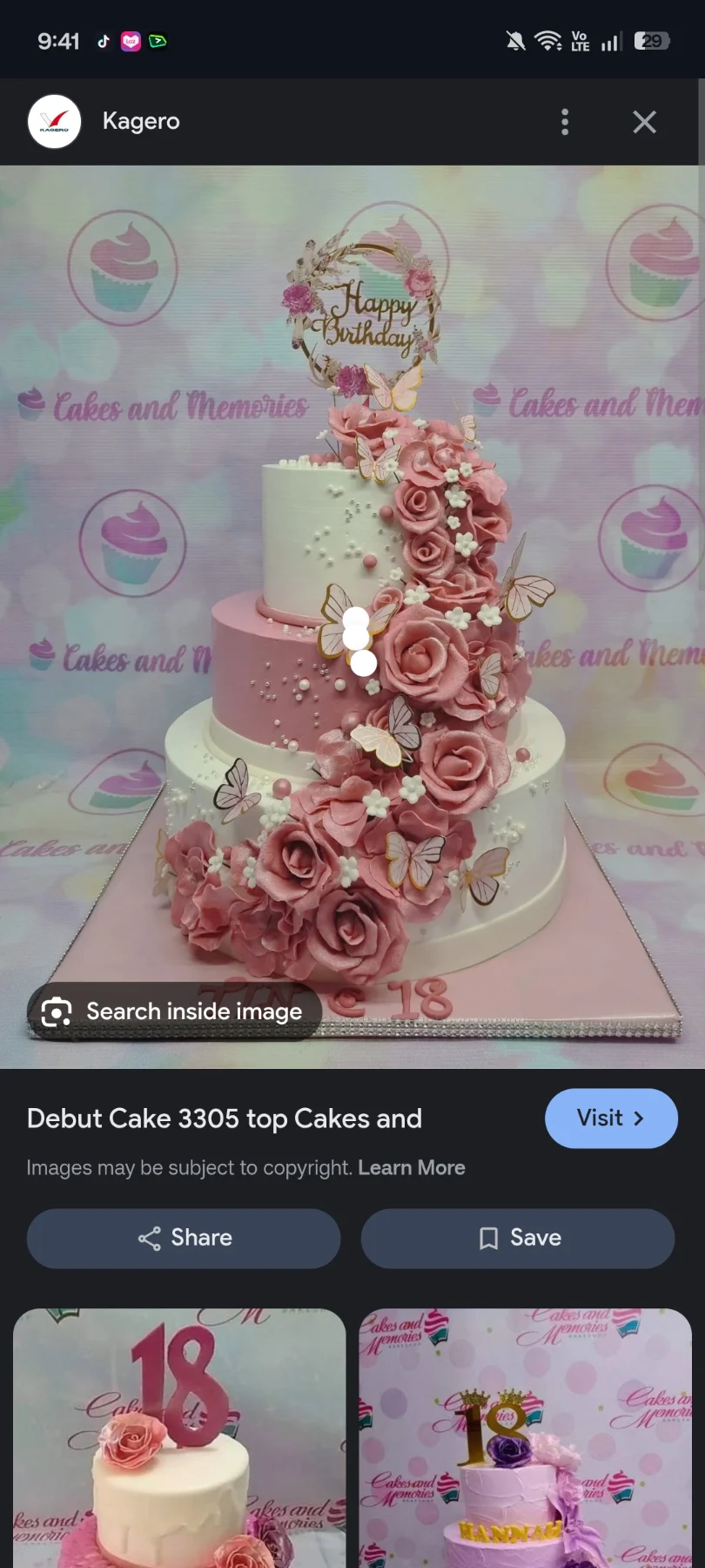 Pink Floral Debut 3 Tier - pink, gold, rose theme with Happy Birthday gold wreath topper and Pink gumpaste roses cascading Pink Floral Debut 3 Tier - pink, gold, rose theme with Happy Birthday gold wreath topper and Pink gumpaste roses cascading