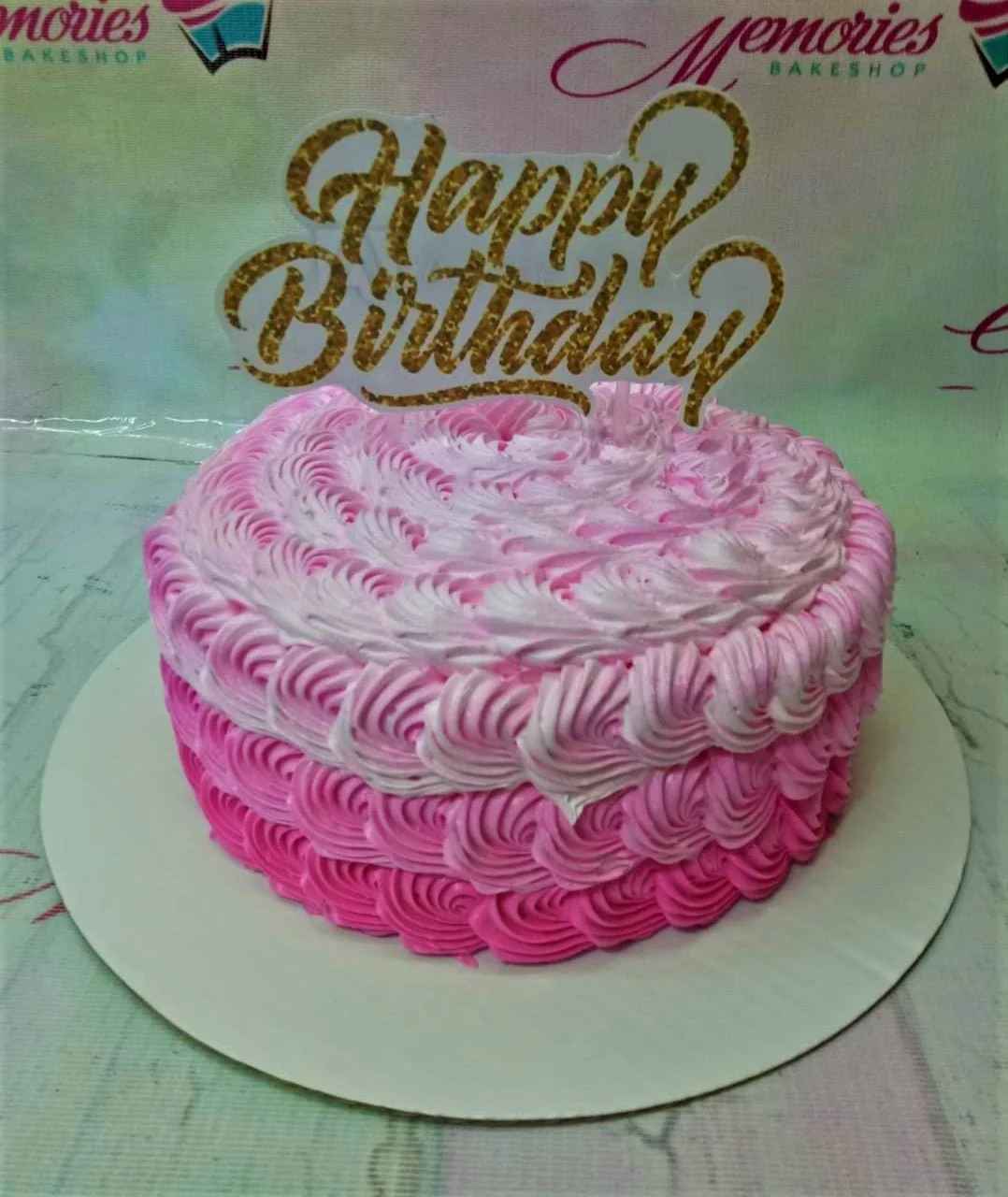 Pink Ombre Rosette Rosettes Cake Design