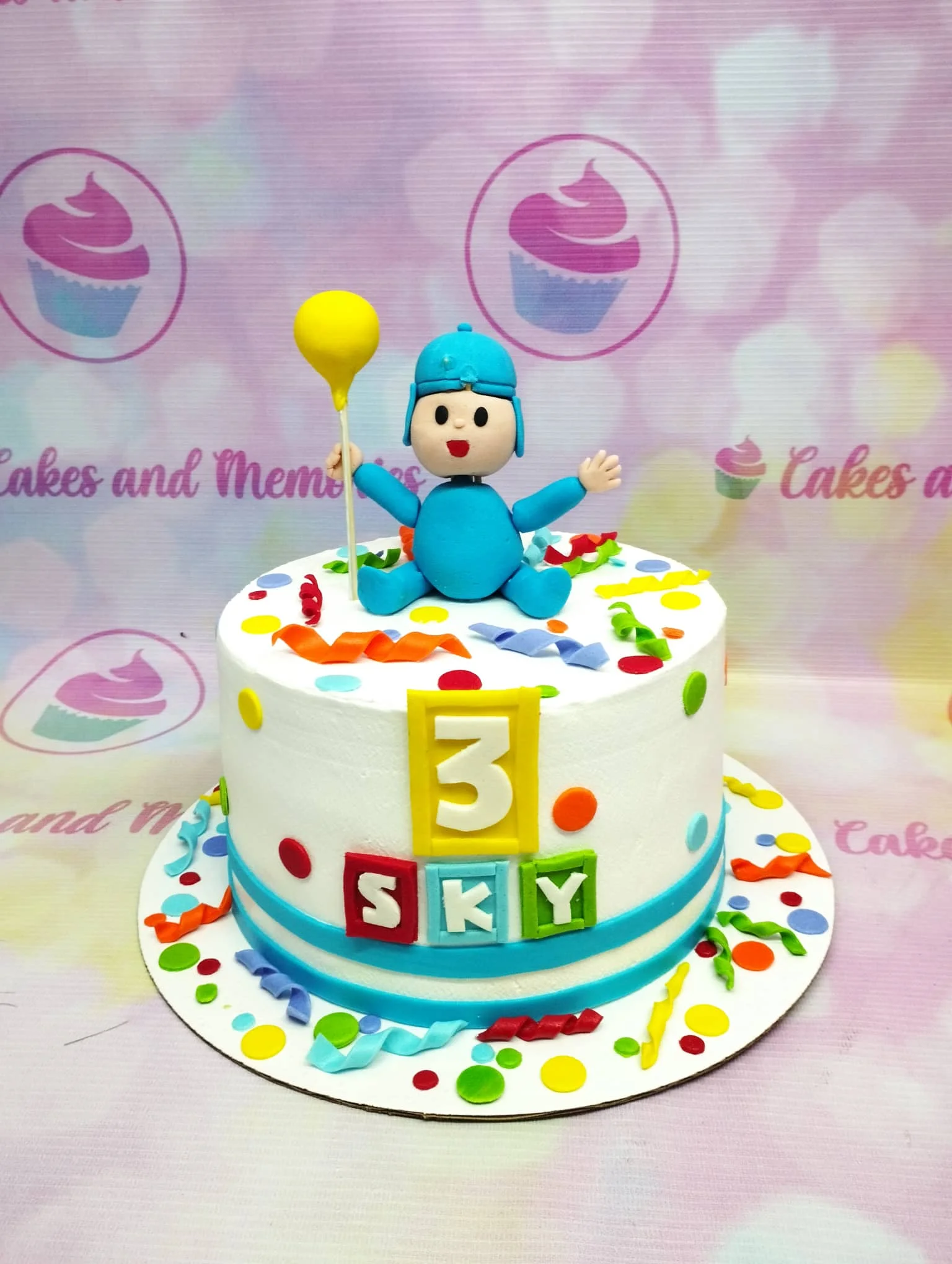 Pocoyo Number Blocks Cake Design